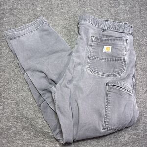 Carhartt Rigby Double Knee Canvas Pants Men's 40x34 Grey Relaxed Straight 102802